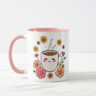 Caneca Cartum de café Kawaii Adorável