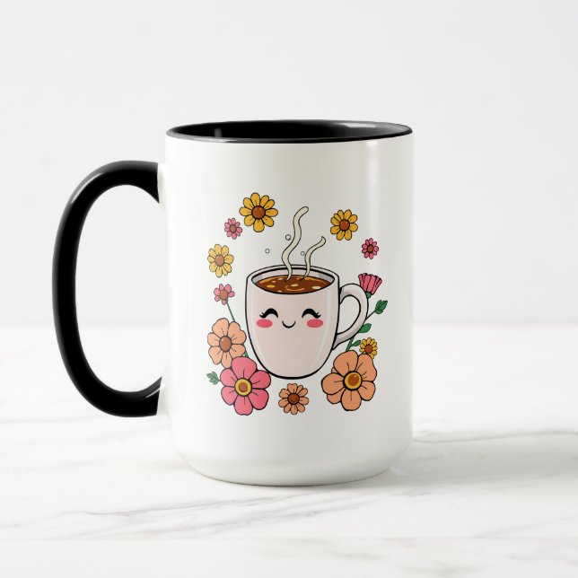 Caneca Cartum de café Kawaii Adorável (Esquerda)