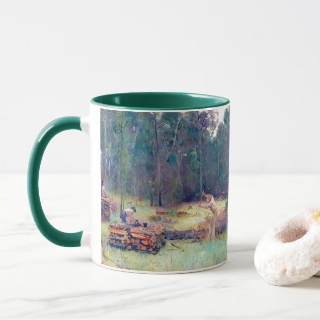 Caneca Carvoeiros Rachadores de Lenha Tom Roberts 1886   (Com Donut)