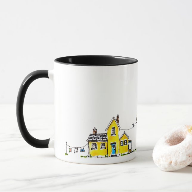Caneca Casa Amarela Com Lavagem (Com Donut)