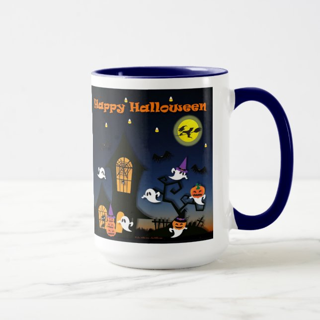 Caneca Casa Assombrada Feliz Dia das Bruxas (Direita)