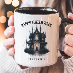 Caneca Casa Assombrada Gótica Vitoriana Feliz Halloween