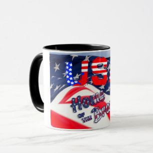 Caneca Casa da bandeira brava nos EUA