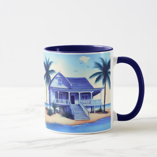 Caneca Casa da Praia com Palm Trees (Direita)