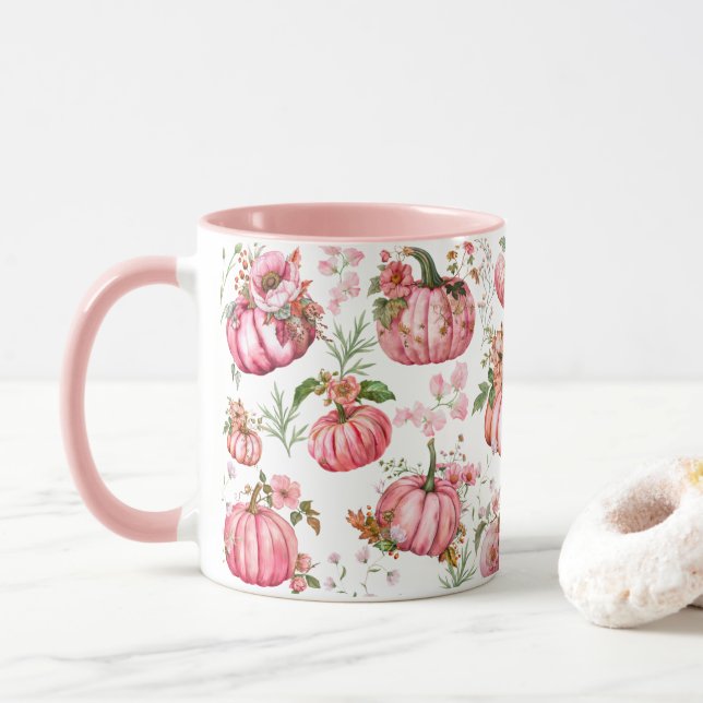 Caneca Casa de Campo Rosa Caprichosa em Aquarela (Com Donut)