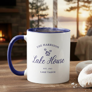 Caneca Casa de Lago da Família Decoração Costeira Persona