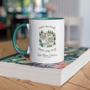 Caneca Casa de Lago da Família   Monograma do Mapa da Cab