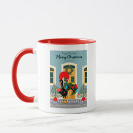 Caneca Casa de Natal portuguesa com saudações de galo