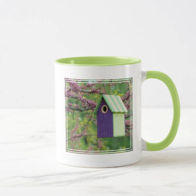 Caneca Casa de Pássaros Em Uma Árvore Cercis (Direita)