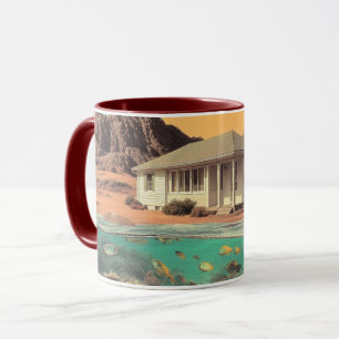 Caneca Casa Desértica Surrealista con Arrecife Subacuátic