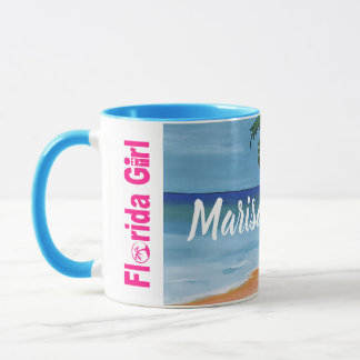 Caneca Casa em uma praia Mug com seu nome