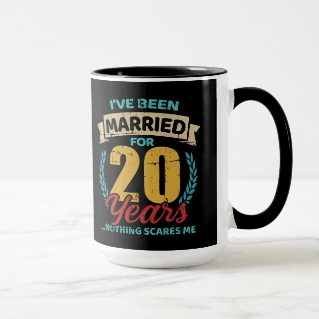 Caneca Casado por 20 anos de casamento em 20 (Direita)
