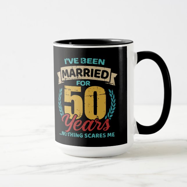 Caneca Casado por 50 anos de casamento em ouro (Direita)