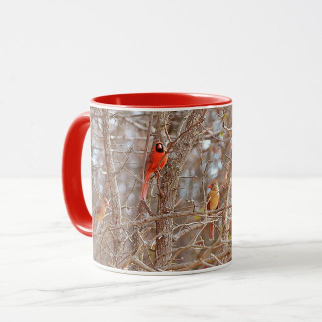 Caneca Casais Cardinais De Aves Querem A Época Quatro Pás (Frente Esquerda)