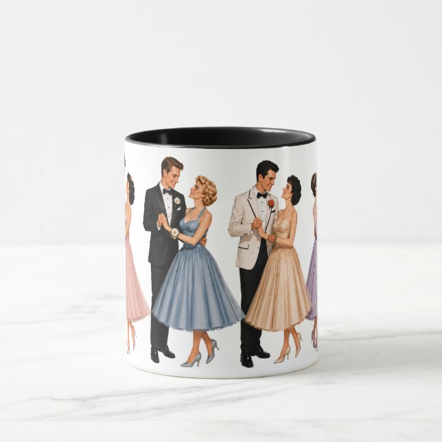 Caneca Casais da Noite de Baile dos Anos 50 (Centro)