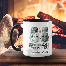 Caneca Casais Engraçados Oferecem "Sal to My Pepper" Pers