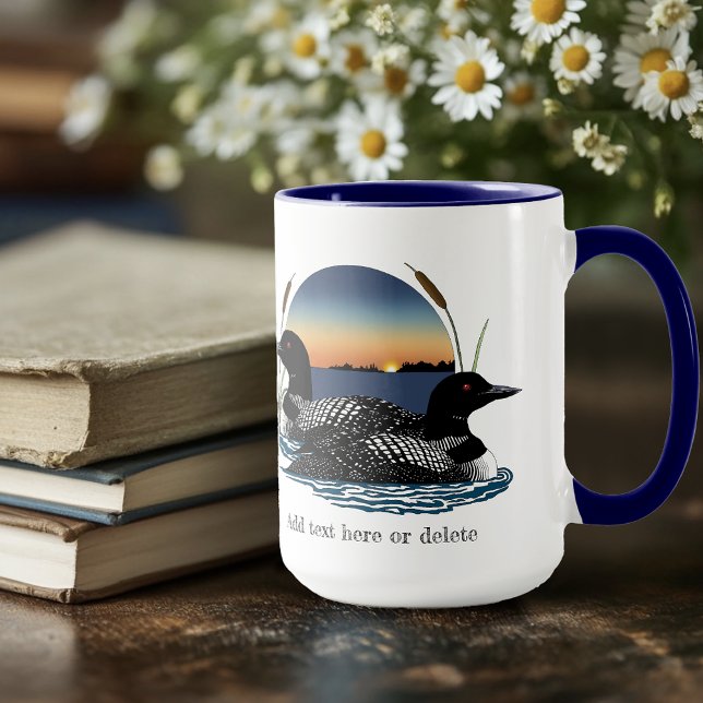 Caneca Casal de mergulhões Azul Crepúsculo Vida Selvagem  (Criador carregado)