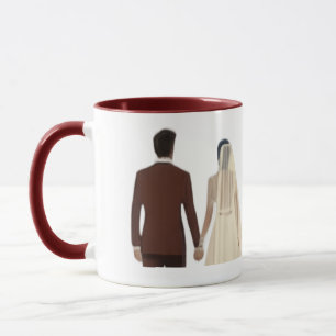 Caneca Casal de Noiva Arco Floral - Sr. e Sra. Per