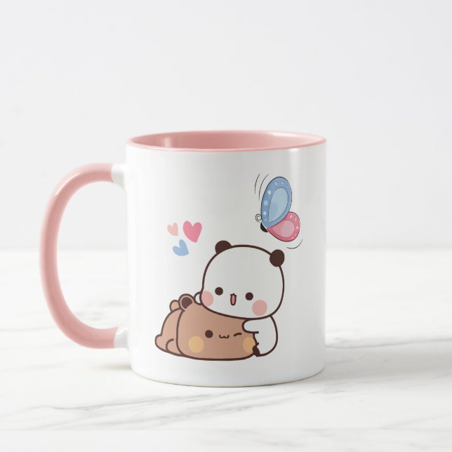 Caneca Casal de urso Panda, bubu e abraços dudu (Esquerda)