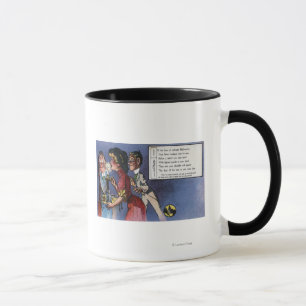 Caneca Casal do homem e da mulher na luz de vela