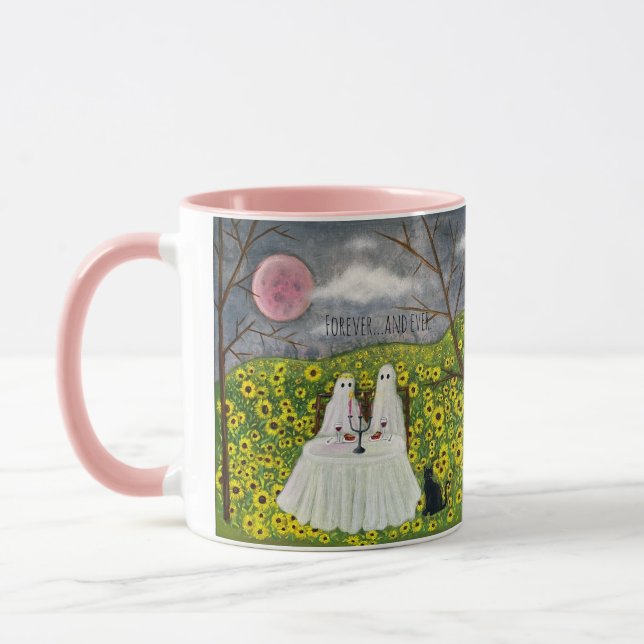 Caneca Casal Fantasma com Flores Art Mug (Esquerda)