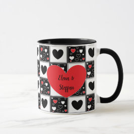 Caneca Casal Personalizado - Coração Romântico
