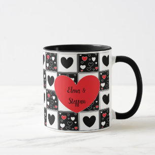 Caneca Casal Personalizado - Coração Romântico