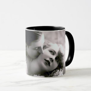 Caneca Casal Românico Vintage Foto Retroativa Amor Elegan