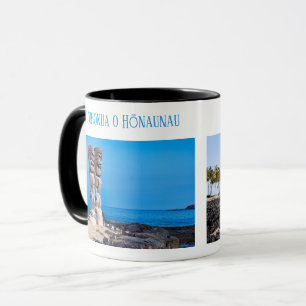 Caneca Casal Tiki & Black Lava, Big Island, Havaí, Mug