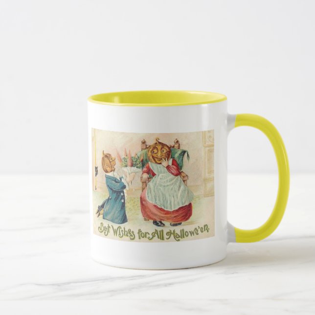 Caneca Casal Vintage Halloween Jack o'Lanterna (Direita)