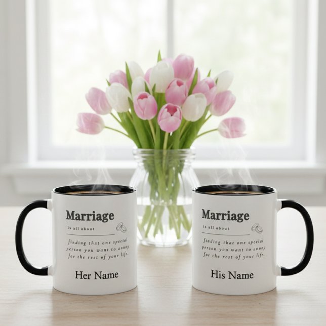 Caneca Casamento, Citações Engraçadas Para Marido E Espos (Criador carregado)