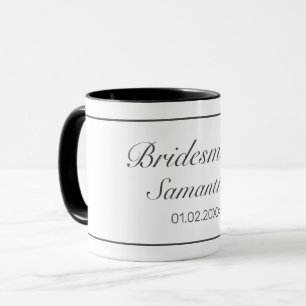 Caneca Casamento de Branca Negra Moderna Minimalista