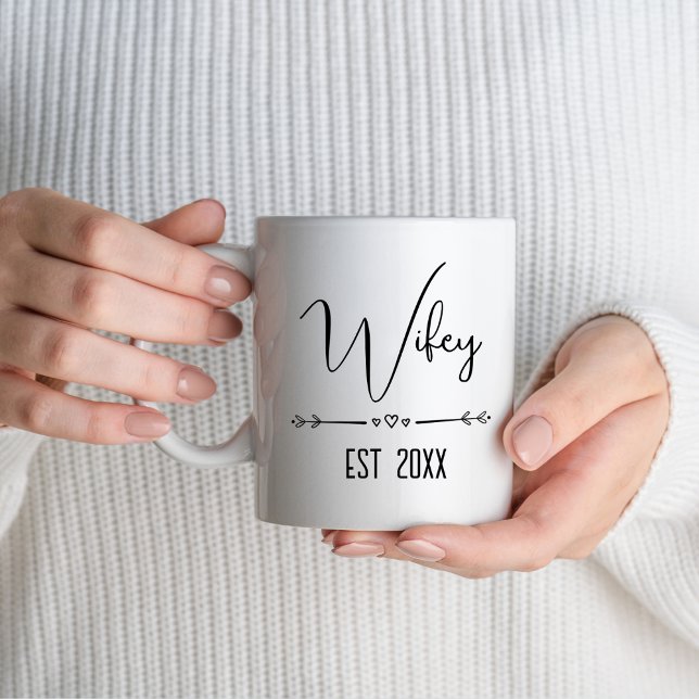 Caneca Casamento de Casais da Sra. Hubby Wifey Newlywing (Criador carregado)