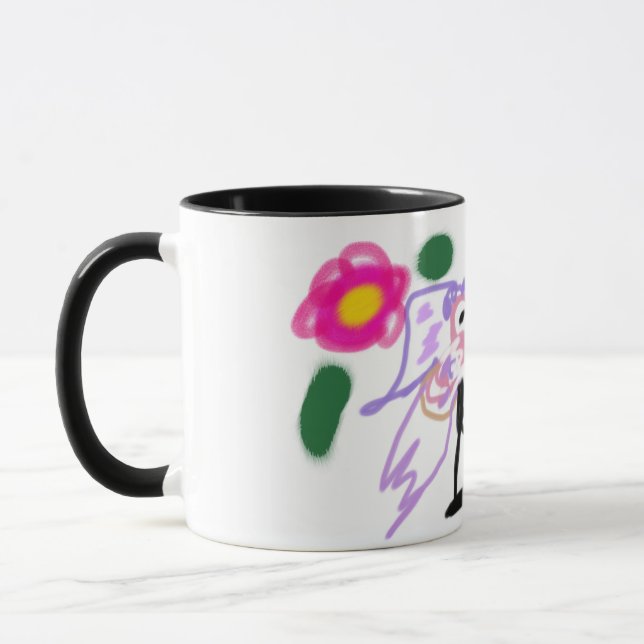 Caneca Casamento de flamingos rosa  (Esquerda)