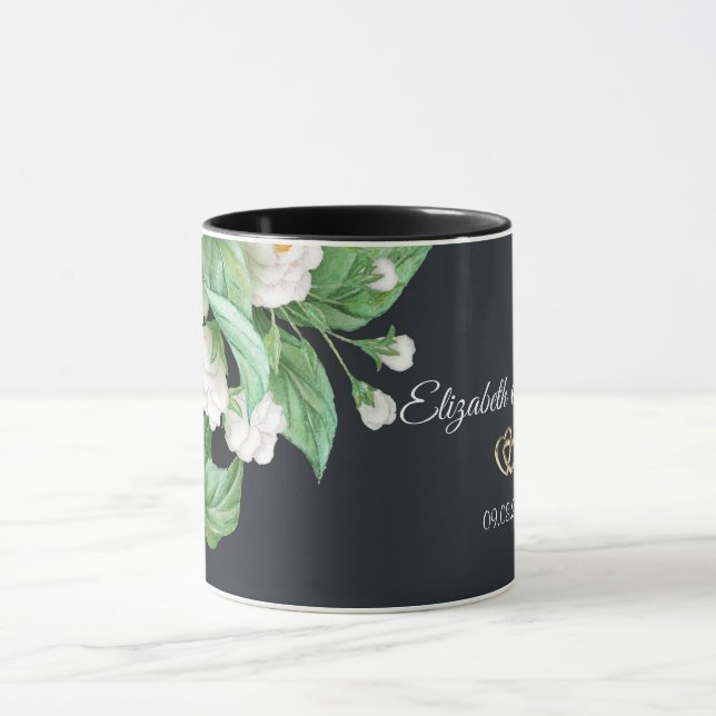 Caneca Casamento de Flores Brancas (Centro)