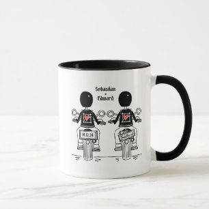 Caneca Casamento de motocicleta personalizado de dois gru