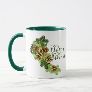 Caneca Casamento de Pine Tree e Pine Cones