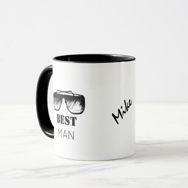 Caneca Casamento dos Googles Negros Engraçados (Frente Esquerda)