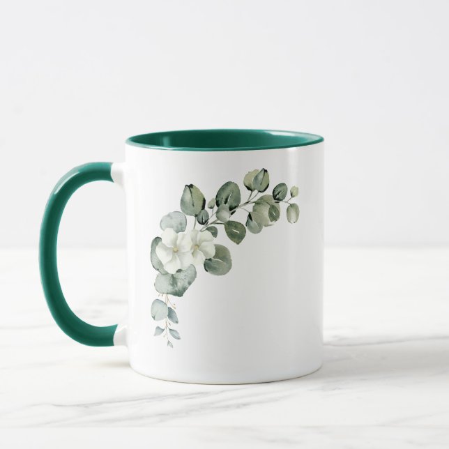 Caneca Casamento Eucalyptus Rustic Greenery (Esquerda)