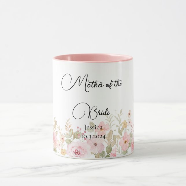 Caneca Casamento Floral Elegante Casamento Personalizado (Centro)