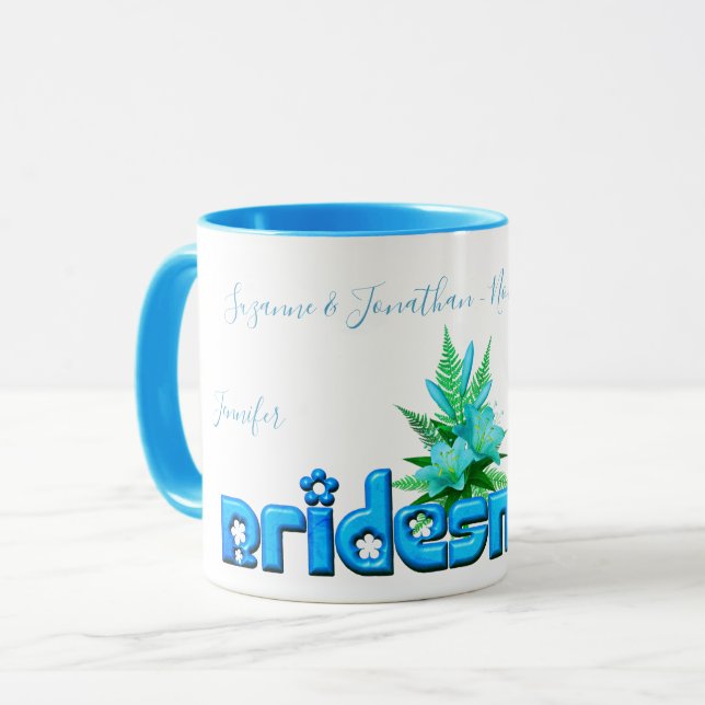 Caneca Casamento Personalizado de Bridesmaid (Frente Esquerda)