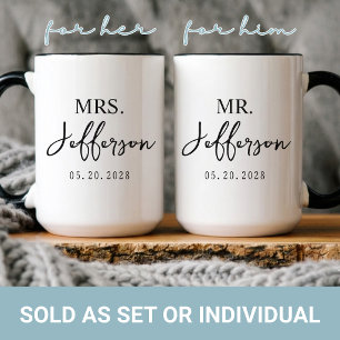 Caneca Casamento   Roteiro Moderno Recém-casados Sr. e Sr