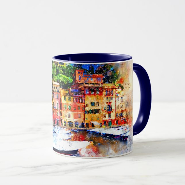 Caneca Casas Coloridas no Lago (Frente Esquerda)