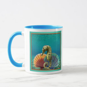 Caneca Casca-do-mar amarela e cascas-do-campo
