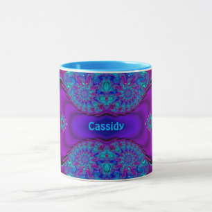 Caneca CASSIDY ~ Zany 3D ~ Azul, Verde e Roxo