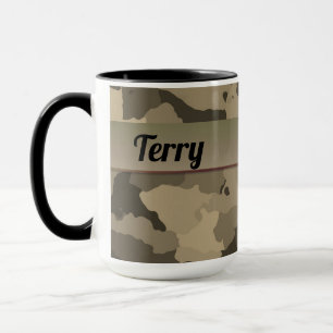 Caneca Castanho Clássico Personalizado e Tan Camo