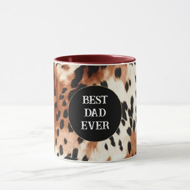 Caneca Castanho-Creme-Animal Cowhide (Centro)