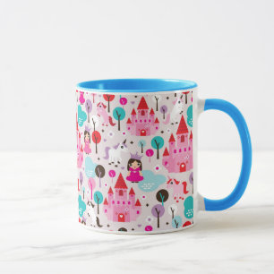 Caneca castelo e unicórnio da princesa dos miúdos