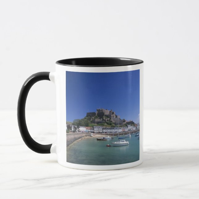 Caneca Castelo Mount Orgueil e porto, Gorey, Jersey (Esquerda)