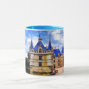Caneca Castle Azay le Rideau, Loire Valley, França. Post